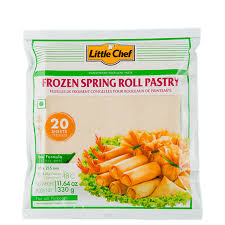 KG Frozen Plain Spring Roll Pastry Sheets 20's 215x215mm 250gm