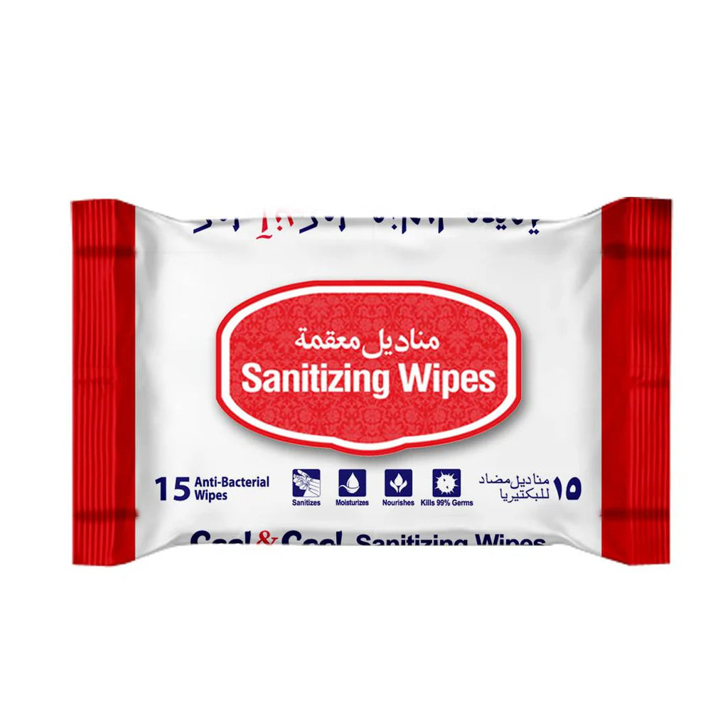 Cool & Cool Sanitizing Antibacterial Wipes 15Tissues