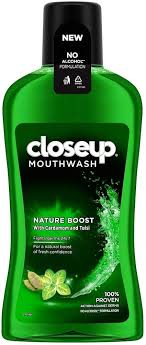 CLOSEUP NATURE BOOST MOUTHWASH WITH CARDAMOM OIL&PURE TULSI EXTRACT 300ML