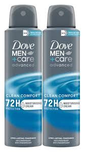 Dove Aerosol Deodorant Clean Comfort for Men 150ML X2