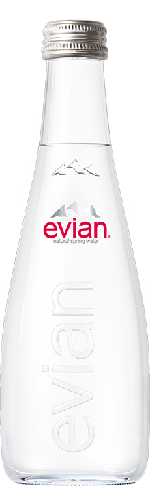 Evian Natural Mineral Water Glass Bottle 330ml