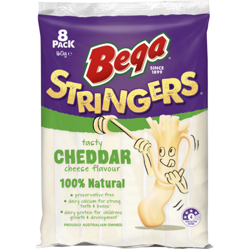 BEGA STRINGERS CHEDDAR 8PC 160GM