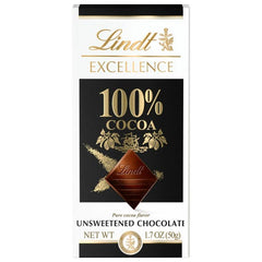 Lindt Excellence 100% Dark Chocolate Slab 50gm
