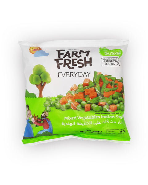 Farm Fresh Everyday Frozen Indian Style Mixed Vegetables 400GM
