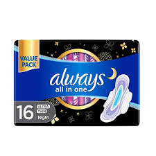 ALWAYS ALL IN ONE ULTRA THIN NIGHT PADS WITH WINGS 16 PACK
