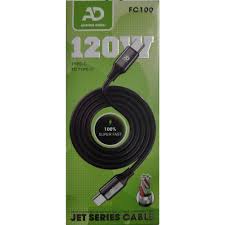Adsons Dubai Jet Series 120w USB-C To Lightning Super Fast Charging Cable - Black