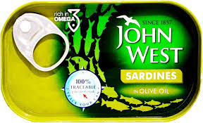 JOHN WEST SARDINES IN OLIVE OIL 120G