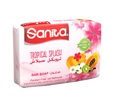 Sanita Hand Soap Bar Tropical Splash Scent - Paraben Free, Cruelty Free 125 Gm