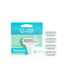 GILLETTE VENUS SMOOTH SENSITIVE 3-BLADE RAZOR WITH 4 REFILLS