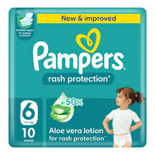 Pampers Rash Protection Diapers with Aloe Vera Lotion Size 6 (13+kg) 10PCS