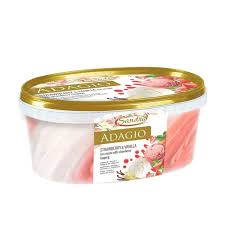 Sandra Adagio Strawberry & Vanilla Ice Cream With Strawberry Toppings - Palm Oil Free