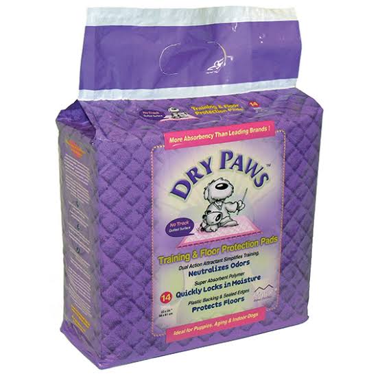 Dry Paws Training & Floor Protection Pads For Puppies, Aging & Indoor Dogs, 58X61cm, 14 Pieces