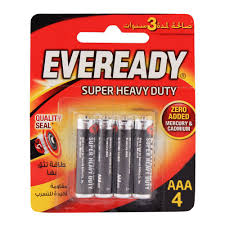 Eveready Aaa4 Heavy Duty Batteries 4 Per Pack