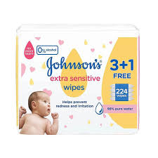 Johnson's Baby Extra Sensitive Wipes (3+1 Free) 4X56 wipes