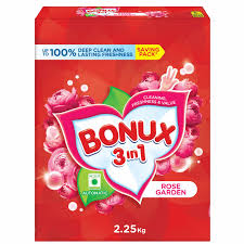 Bonux 3In1 Semi-Automatic Laundry Detergent Powder Rose Garden Scent 110g