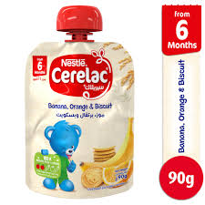 Nestle Cerlac Banana,orange&biscut 90gm