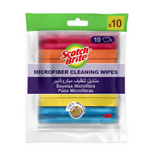 Scotch-Brite Assorted Microfiber Cleaning Wipes (31x29cm) 10Per Pack