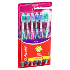 Colgate Zig Zag Multicolor Medium Toothbrushes 6Per Pack