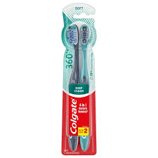 Colgate 360 Degree Blue & Green Medium Toothbrushes (1+1 Free)