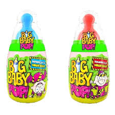 Bazooka Big Baby Pop Sour Strawberry 32gm