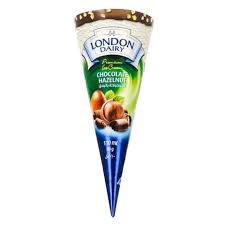 LONDON DAIRY CHOCOLATE&HAZELNUT CONE 110ML