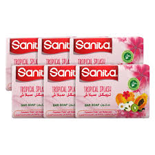 Sanita Hand Soap Bar Tropical Splash Scent - Paraben Free, Cruelty Free 125 Gm OTR