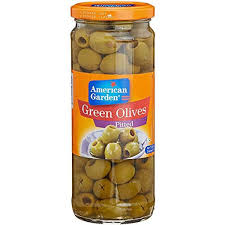 A/G GREEN OLIVES PITTED 450G