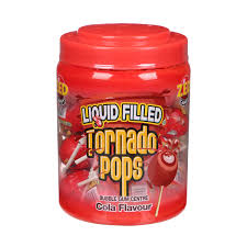 Tornado Lollipop Cola Flavor Filled With Bubble Gum 33.25