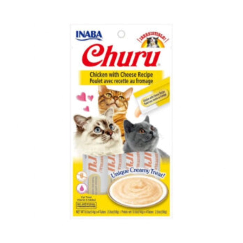 Inaba Churu Creamy Cat Treats With Chicken & Cheese 4x14gm