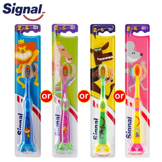 Signal Lion King Purple Ultra Soft Toothbrush with Sticky Stand
