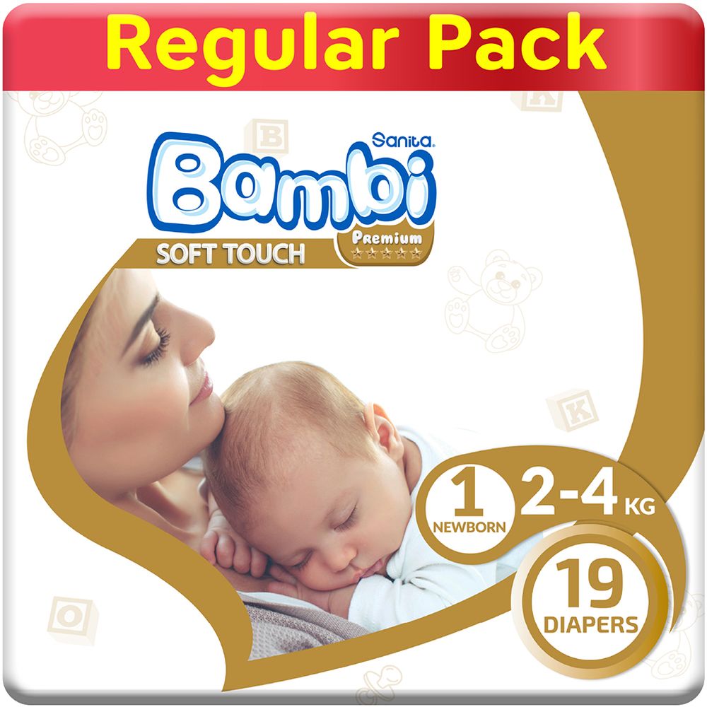 Sanita Bambi Newborn Diapers Size 1 (2-4kg) 19Per Pack