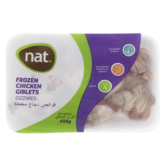 Nat Frozen Chicken Gizzards 450 Gm