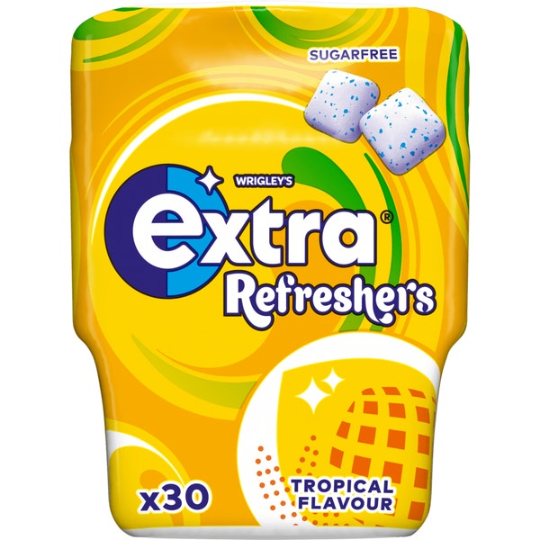 Extra Refreshers Chewing Gum Tropical Flavor - Sugar Free 30pcs