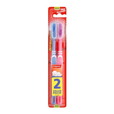 Colgate Double Action Medium Toothbrushes Value Pack 2per pack