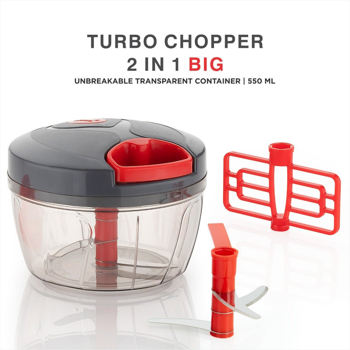 XPO 2In1 Gray & Red 1l Vegetable Chopper