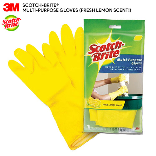 SCOTCH BRITE MEDIUM HOUSEHOLD GLOVES LEMON 3M
