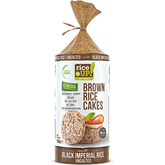 Rice Up Crispy Unsalted Brown Rice Cakes with Black Imperial Rice 120g